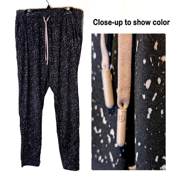 Stretch High-rise joggers soft black and pale pink Size L - Picture 1 of 5